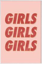 JUNIQE - Poster in kunststof lijst Girls Red -60x90 /Oranje & Rood