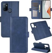 OnePlus Nord N100 hoesje - MobyDefend Luxe Wallet Book Case (Sluiting Zijkant) - Blauw - GSM Hoesje - Telefoonhoesje Geschikt Voor: OnePlus Nord N100