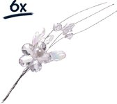 6x bloemen crystal parels boeket | takje bloemen | L=15cm | knutsel | hobby | versiering | feestdecoratie