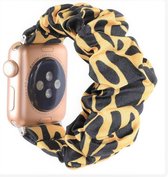 Geschikt voor Apple Watch bandje 38 / 40 / 41 mm - Series 1 2 3 4 5 6 7 8 SE - Smartwatch iWatch horloge band - 38mm 40mm 41mm - Fungus - Nylon - Geel - Print