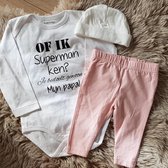 Baby cadeau geboorte meisje jongen set met tekst aanstaande papa zwanger kledingset pasgeboren unisex Bodysuit | Huispakje | Kraamkado | Gift Set