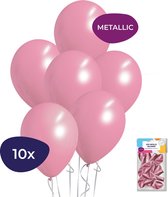 Roze Ballonnen - Metallic Ballonnen - Helium Ballonnen - Sweet 16 Versiering - Verjaardag Versiering - 10 stuks