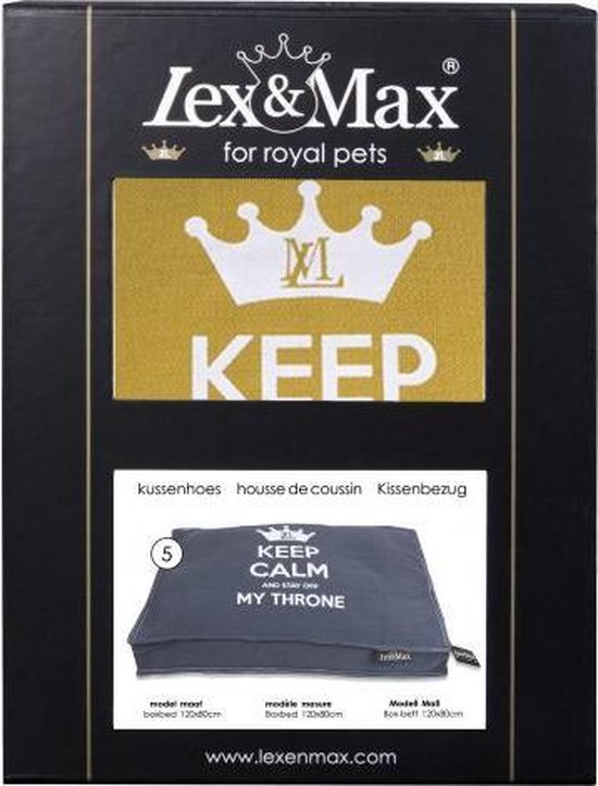 Foto: Lex max keep calm losse hoes voor hondenkussen boxbed geel 120x80cm