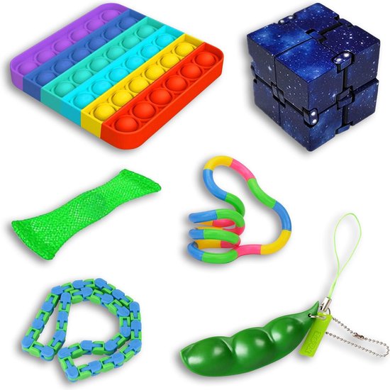 Fidget toys pakket de 15 euro pop it | tracks mesh and marble |... | bol.com