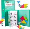 foto van Fesio Tangram Puzzelboek Magnetisch - 96 Puzzels - Magneetboek/Houten Vormenpuzzel - Groen