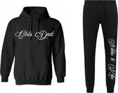 Heren joggingpak voor papa Girls dad met kindernamen-Maat Xl