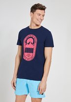 Shiwi Tee tropics placed print - donker blauw - S