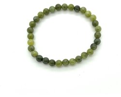 Jade edelstenen armband 6 mm maat 18 groen voorspoed, geluk en welvaart