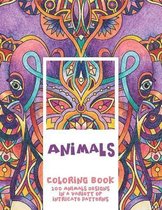 Animals - Coloring Book - 100 Animals designs in a variety of intricate patterns