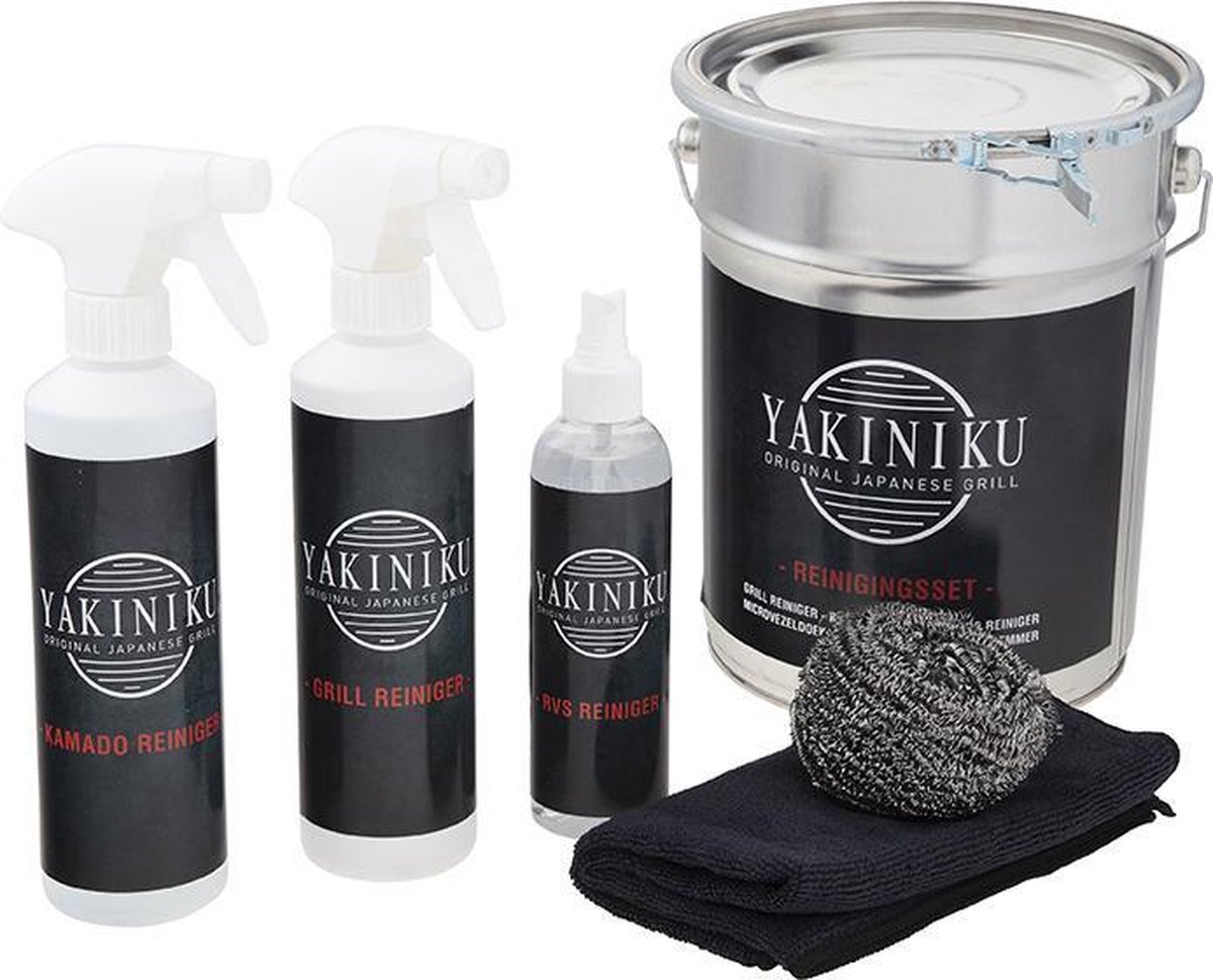 YAKINIKU Cleaning Kit - BBQ Schoonmaakset - 6-Delig - Kamado Reiniger - Grillreiniger - RVS Reiniger - Kamado Onderhoud