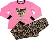 Fun2wear - kraamcadeau - Wild Child - meisjes - luipaard print - baby/peuter - pyjama - roze - maat 80