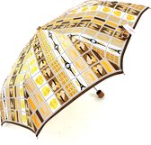 Emmanuel Ungaro mini paraplu 'Paris' beige made in Italy manueel handvat hout