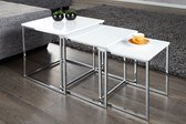 Moderne hoogglans wit Salontafel set van 3