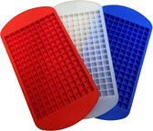 Winkrs - 3 x Mini Ijsblokjes Ijsklontjes Mold - Ijsblokjesvorm 1cm x 1cm - Ijsblokjesvorm Siliconen - 3 x 160 Ijsblokjes - Keuken accessoires - Rood Wit Blauw