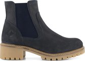 Travelin' Borgen Nubuck - Leren Chelsea Boots Dames met Rubber profiel - Schoen - Blauw Leer - Maat 41