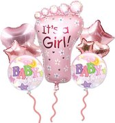 Set van 9 ballonnen - baby ballon meisje - it's a girl - babyshower - gender reveal party - er is een meisje geboren