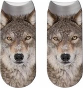 Enkelsokken wolf - Wolvensokken - Fotoprint - Unisex Maat 36-41