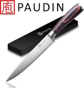 PAUDIN N9 Professioneel RVS Japans Vleesmes - 20 cm - Hoogwaardig Roestvast Duits Carbonstaal - Damascus Patroon - Cadeau Tip