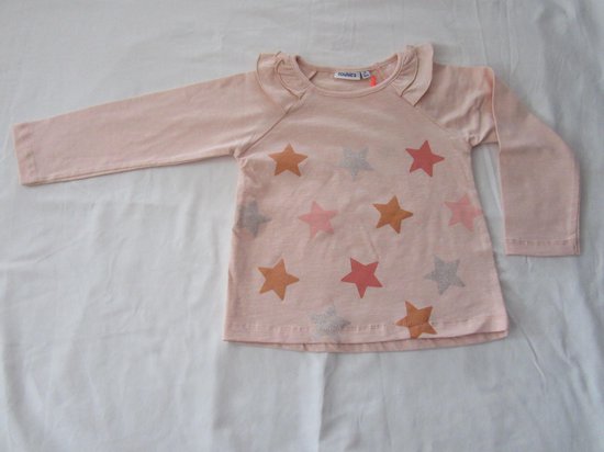 noukie's , meisje ,t-shirt met lange mouw , rose ster , 3 jaar 98