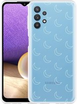 Hoesje Geschikt voor Samsung Galaxy A32 Maanpatroon II