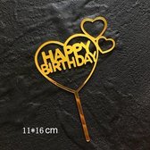 Taarttopper "Happy Birthday" hartjes | Bakken - Versiering - Verjaardag