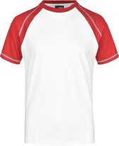 Heren t-shirt wit/rood M