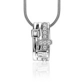 ZINZI zilveren schitterende hanger 16mm bezet met diverse witte zirkonia's ZIH2012