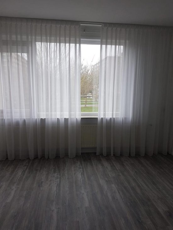 Vitrage voile wit glas vitrage 2 stuks x 175 breed x 260 hoog