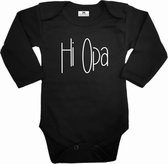 Rompertje met tekst Hi opa-zwart-wit-bekendmaking zwangerschap-Maat 68