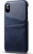 GSMNed –PU Leren Card Case iPhone X/Xs Blauw  – hoogwaardig leren Card Case Blauw – Card Case iPhone X/Xs Blauw – Card Case voor iPhone Blauw – Pasjeshouder