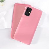 Samsung Galaxy A51 Back Cover Telefoonhoesje | Roze | Siliconen Hoesje