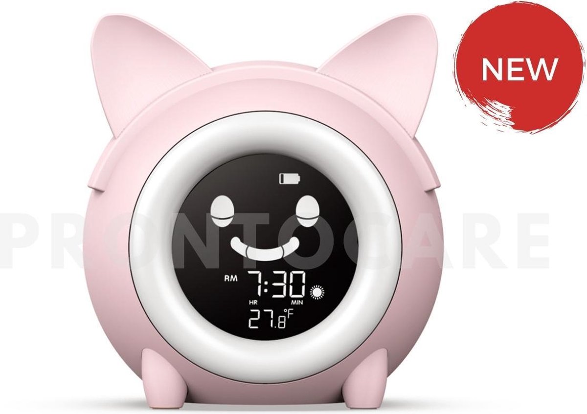Slaaptrainer - Wake-up light - Digitale wekker met slaaptimers - Nachtlamp met slaapdeuntjes - Kat -