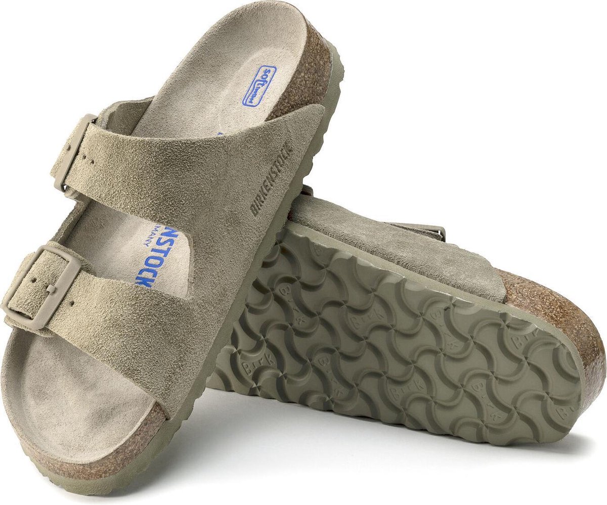 Birkenstock Arizona Dames Slippers Suède Faded Khaki Narrow-fit Maat 35 |  bol.com