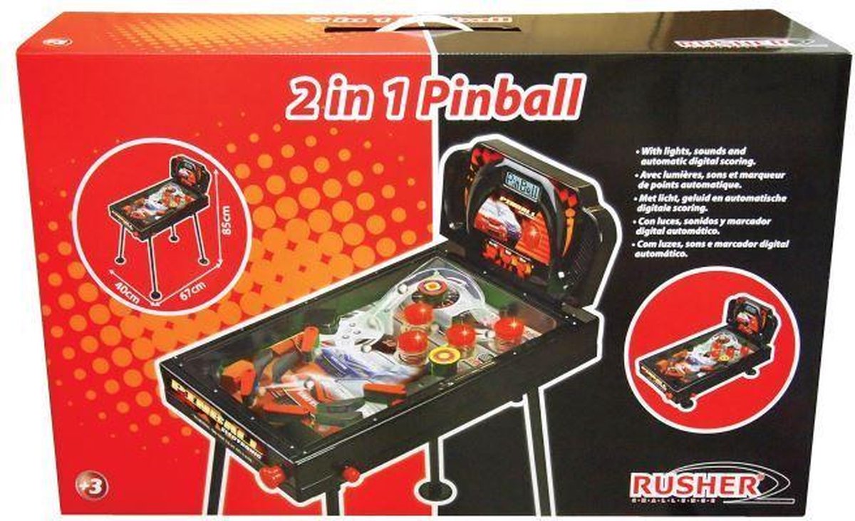 BLD Flipperkast Pinball Neon Tafelmodel Muziek & Licht Cadeau Tafelspel