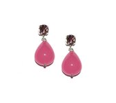 Oorbellen fel roze | Swarovski | kegel | silver plated