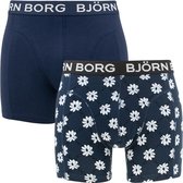 Björn Borg 2P flower grid blauw & wit - L