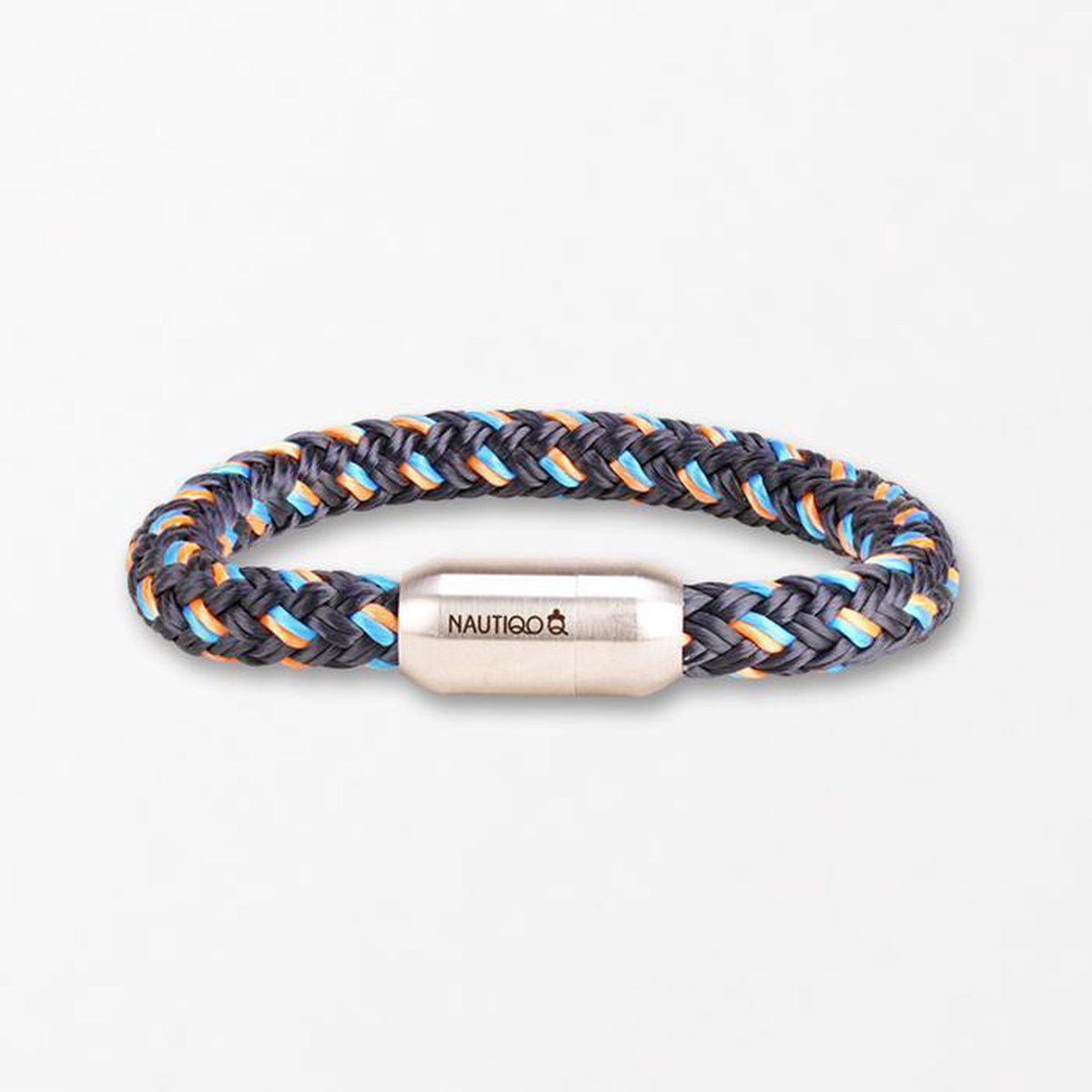 Nautiqo Touw armband magneetsluiting - Blauw - Oranje - maat L