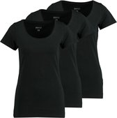 Zeeman dames T-shirt korte mouw - zwart - maat 46 - 3 stuks