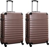 Travelerz kofferset 2 delige ABS groot - met cijferslot - 95 liter - rose goud