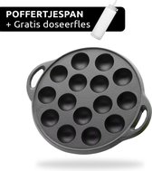Poffertjespan - Inc. Gratis Doseerfles - Geschikt voor alle fornuizen - Poffertjesmaker - Poffertjespan inductie - Poffertjespan electrisch - Sinterklaas - Kerst