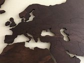 Paspartoet Houten wereldkaart met landgrenzen - 230x115 cm - wenge - houten wanddecoratie