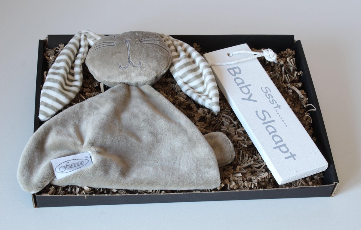 Goedkoopste Brievenbuscadeau knuffel tut konijn grijs, kraamcadeau, cadeau zwangerschap