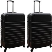 Travelerz kofferset 2 delige ABS groot - met cijferslot - 95 liter - zwart