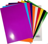 Joy!Crafts / Glace papier / Papier blok A4 / 50 vellen hobbypapier in verschillende glanzende kleuren