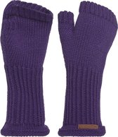 Knit Factory Cleo Gebreide Dames Vingerloze Handschoenen - Handschoenen voor in de herfst & winter - Paarse handschoenen - Polswarmers - Purple - One Size