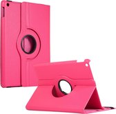 Hoes Geschikt voor iPad 10.2 2019 Hoes 360 Draaibaar Hoesje Case - Hoesje Geschikt voor iPad 7 Hoes Cover - Donkerroze.