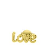 Zilveren goldplated oorknop love