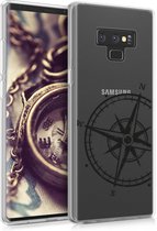 kwmobile telefoonhoesje voor Samsung Galaxy Note 9 - Hoesje voor smartphone in zwart / transparant - Vintage Kompas design