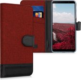 kwmobile telefoonhoesje voor Samsung Galaxy A7 (2018) - Hoesje met pasjeshouder in donkerrood / zwart - Case met portemonnee