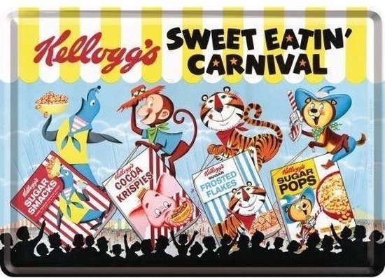 Metal Card - Kellogg's Sweet Eatin Carnival (formaat 10 x 15 cm)